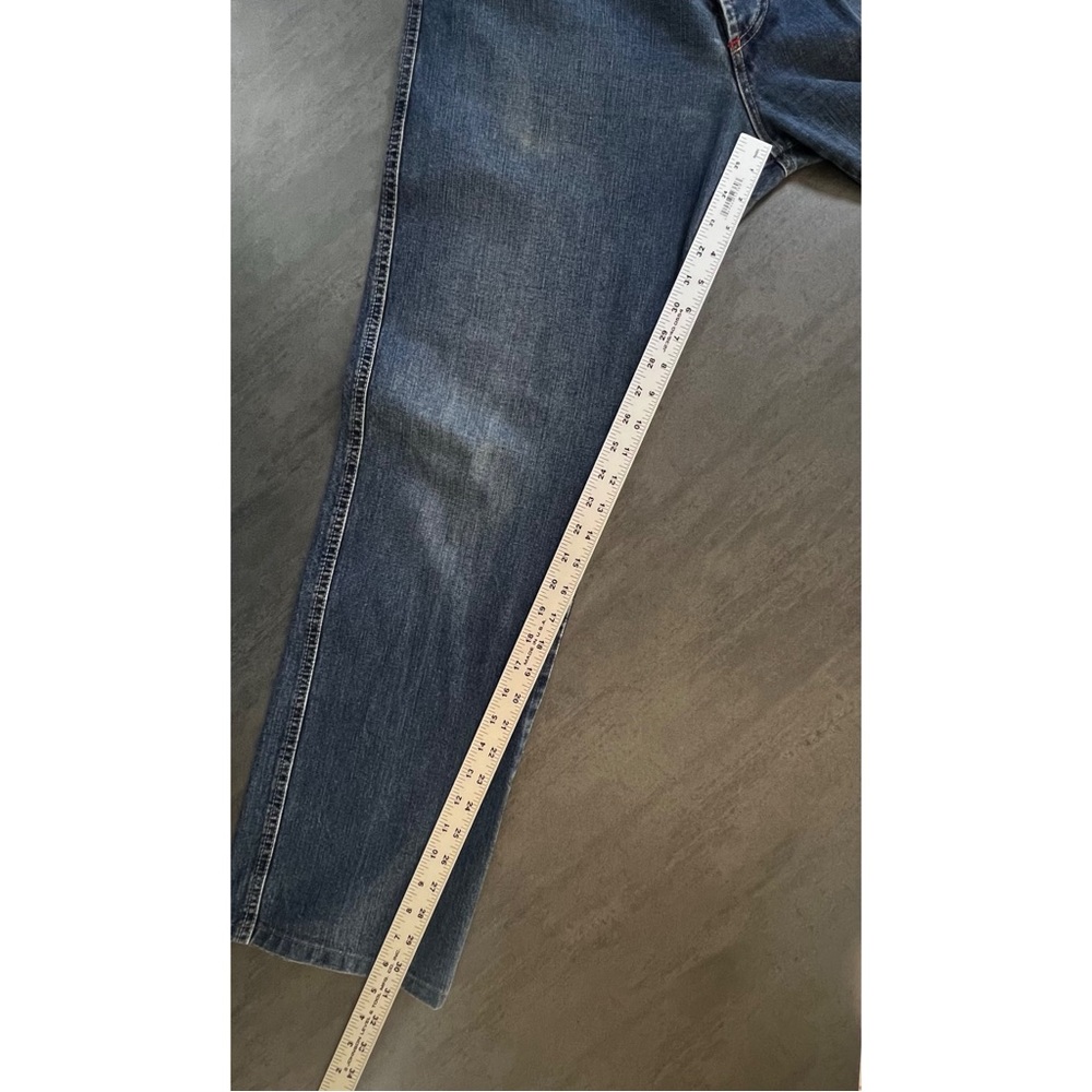 VTG Ferrari Button Fly Blue Denim Jeans‎ Leather Logo Italian Mens 33x30.5 IT 50 - Picture 15 of 16